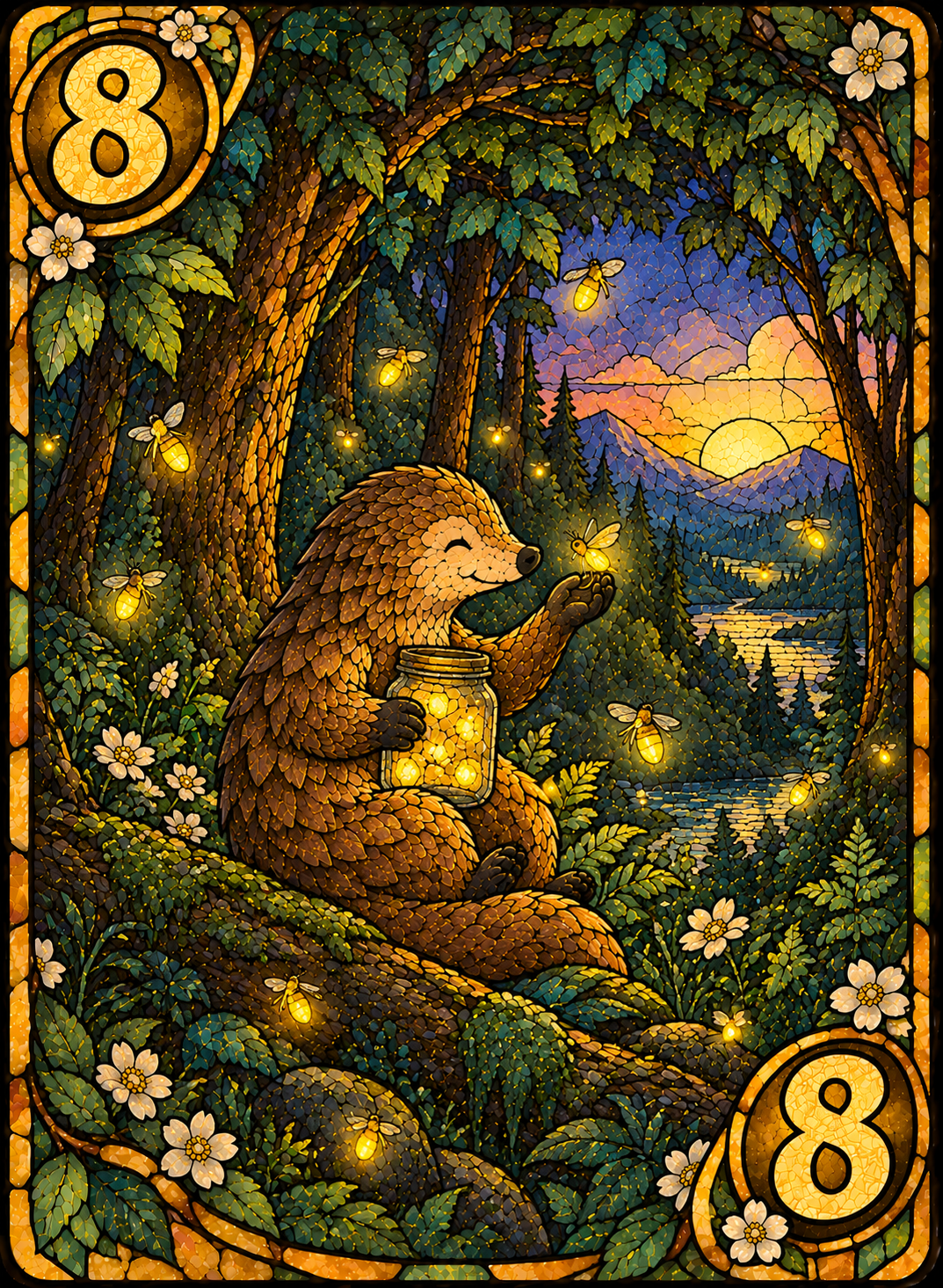 Seed card 8, Pango catching fireflies